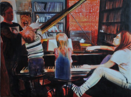 Zongoránál 140x180cm olaj vászon